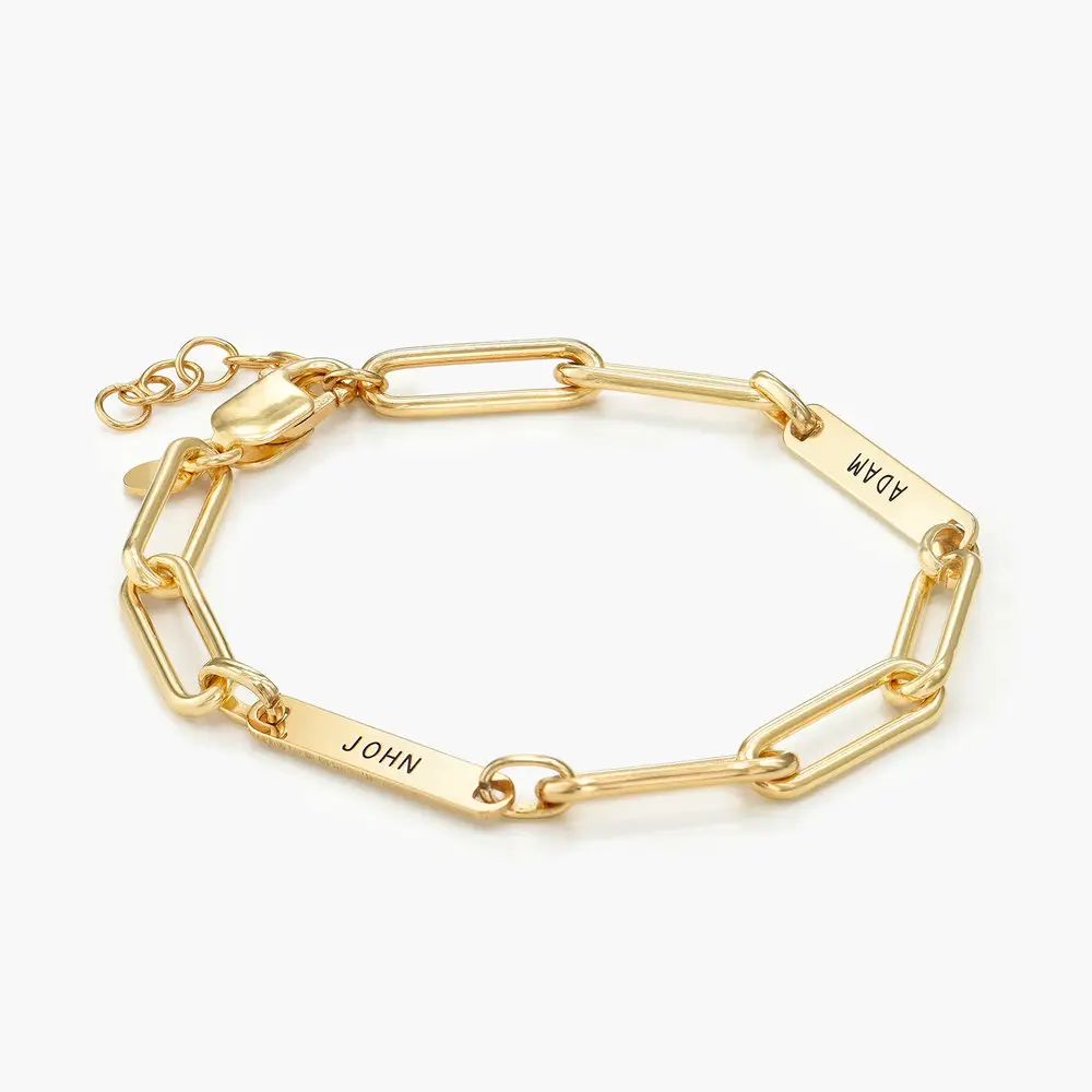 Ivy Name Paperclip Chain Bracelet - Gold Vermeil | Oak & Luna (US)