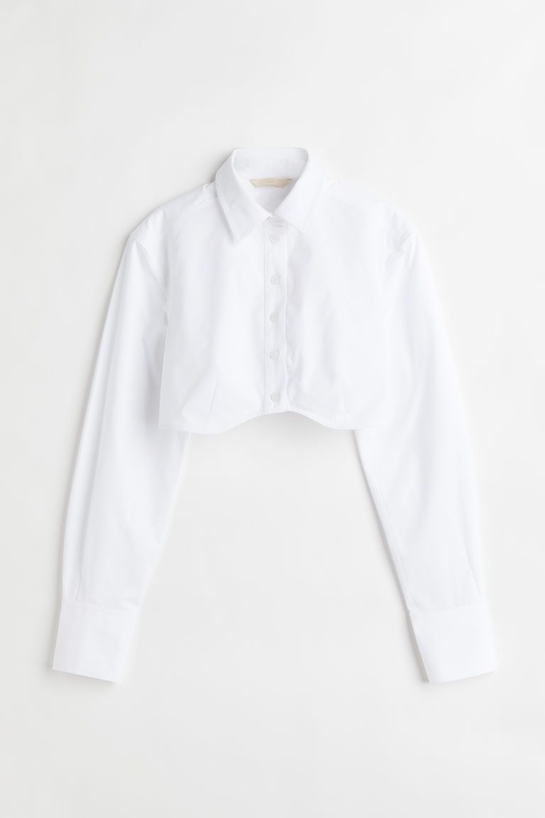 H & M - Crop Shirt - White | H&M (US + CA)