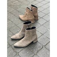 Gray Ankle Leather Boots For Women, Pointed Boots, Handmade Booties, Casual Comfortable Heel Winter Grey Shoes #2 | Etsy (US)