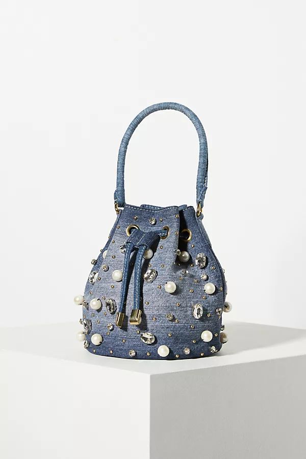 Lele Sadoughi Embellished Denim Bag By Lele Sadoughi in Blue | Anthropologie (US)