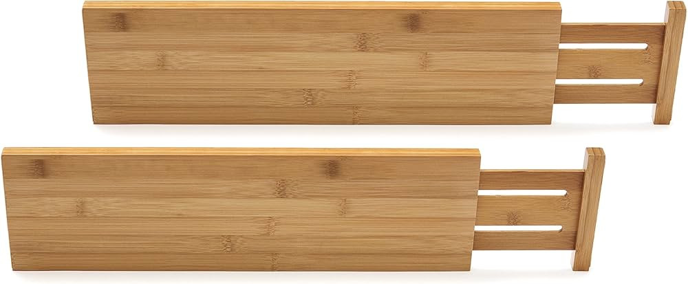 Lipper International 8897 Bamboo Wood Custom Fit Adjustable Deep Kitchen Drawer Dividers, Set of ... | Amazon (US)