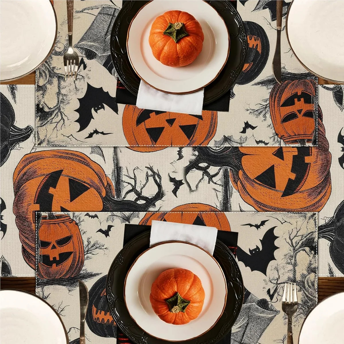 Halloween Placemats Set of 4,Gothic Vintage Halloween Decorations | Seasonal Fall Gothic Retro Ta... | Wayfair North America