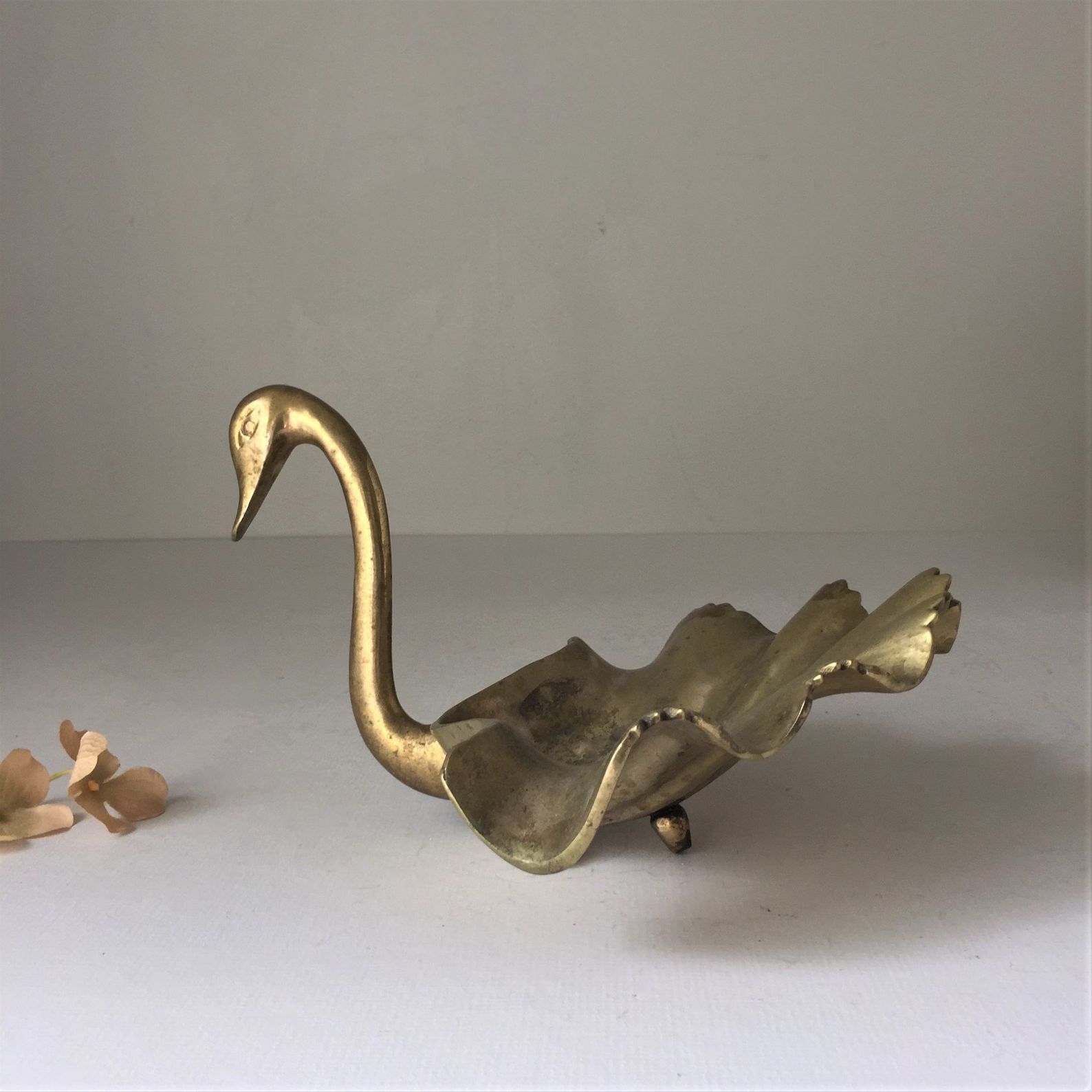 Vintage Brass Swan Trinket Dish | Etsy (US)