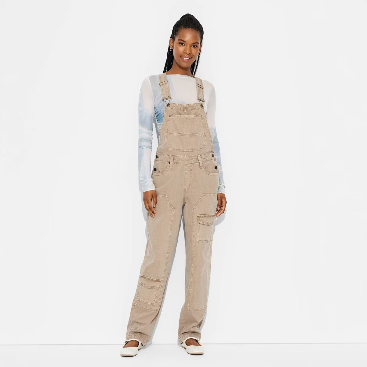 Women's Baggy Denim Overalls - Wild Fable™ Light Brown XL | Target