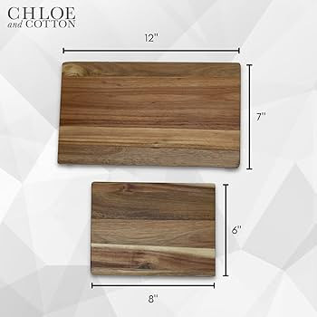 Chloe and Cotton | Set of 2 Natural Acacia Wood Pedestal Stands | Perfect Kitchen and Bathroom Ri... | Amazon (US)