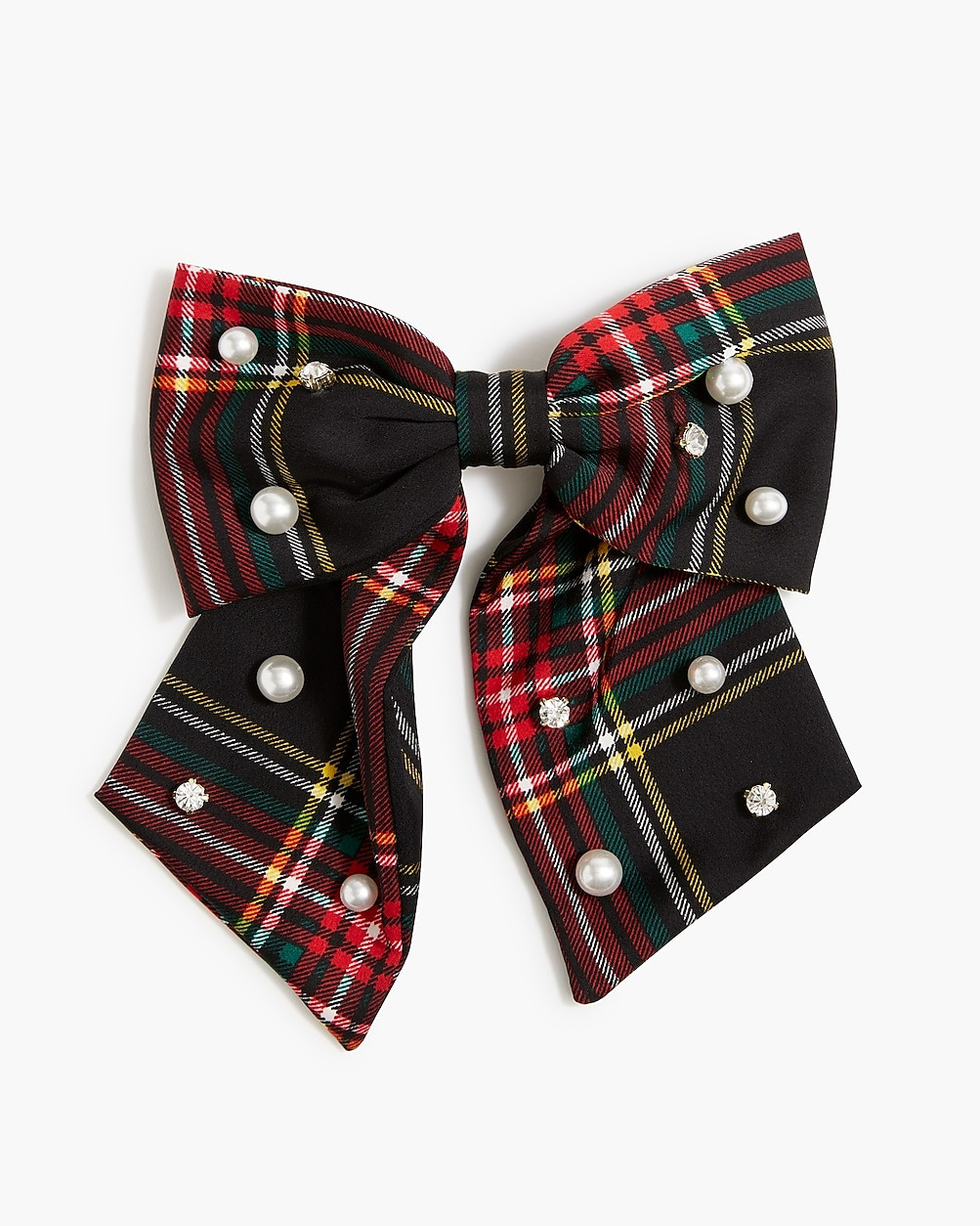 Embellished tartan bow barrette | J.Crew Factory
