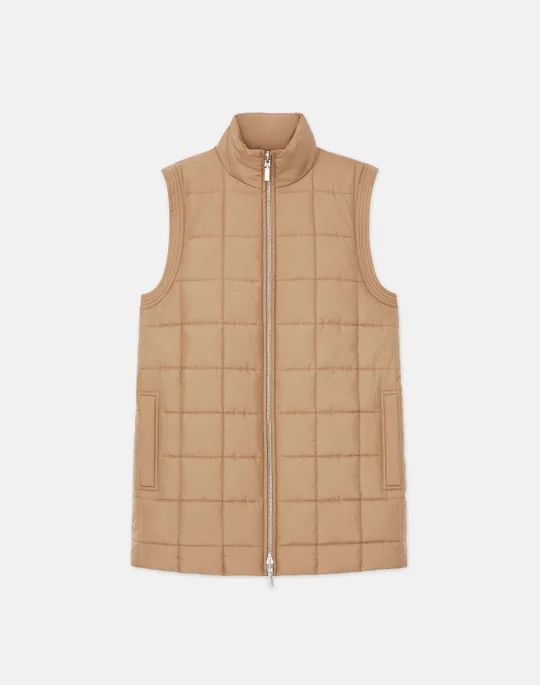 Recycled Poly Quilted Reversible Puffer Vest | Lafayette 148 NY