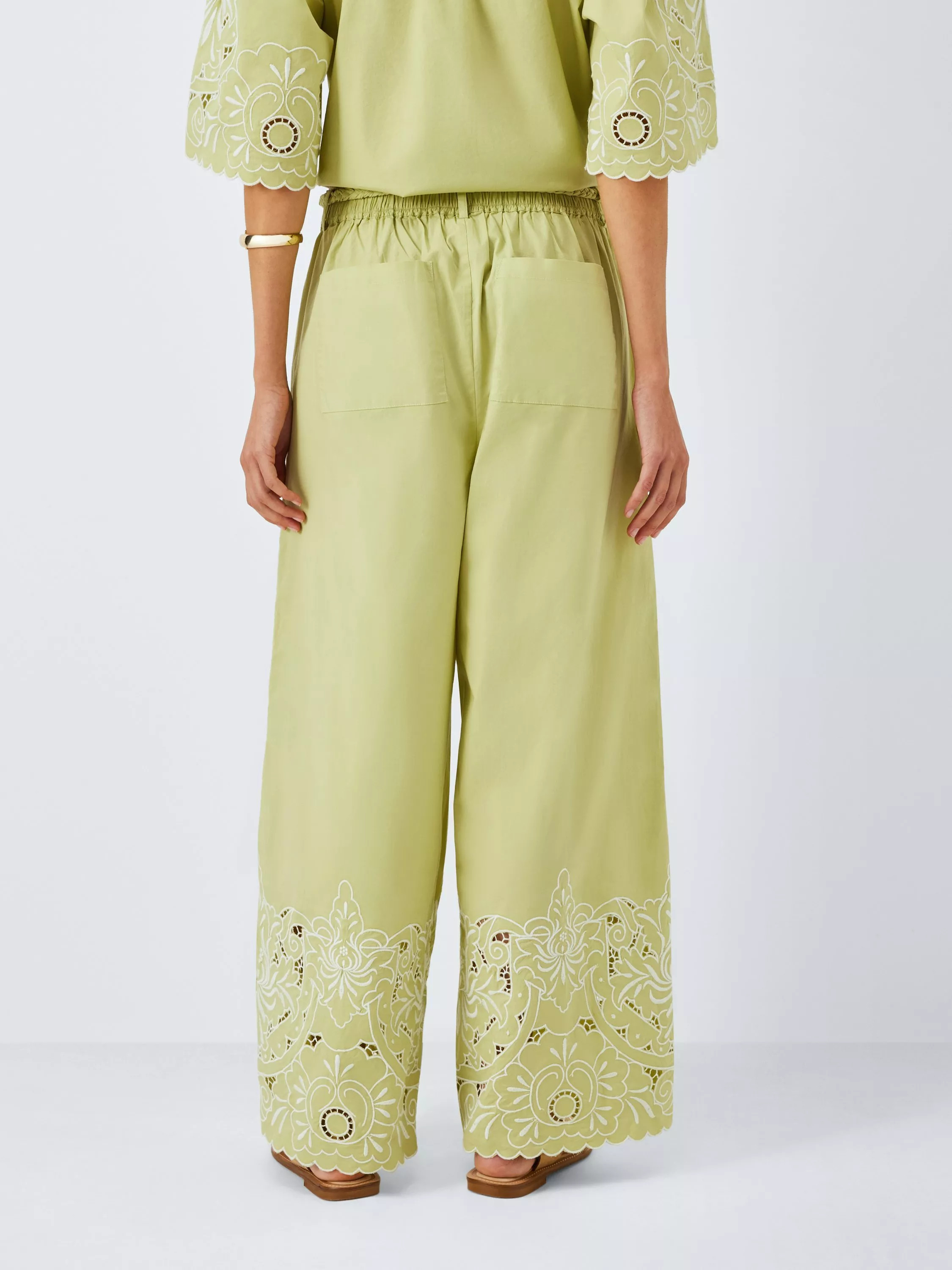 AND/ORKarin Cutwork Cropped Trousers, Green | John Lewis (UK)