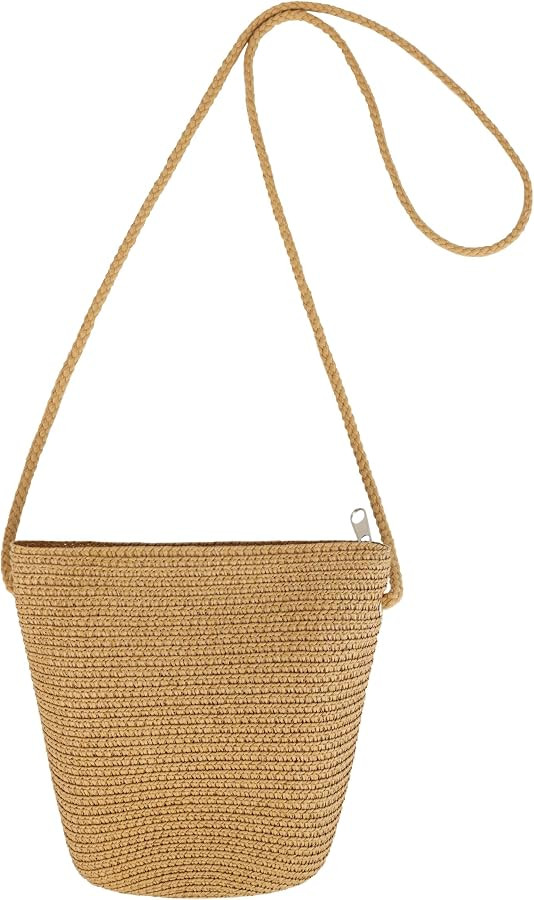 Womens Small Straw Crossbody Bag \u2013 Lightweight Summer Beach Shoulder Purse, Mini Handbag for... | Amazon (US)