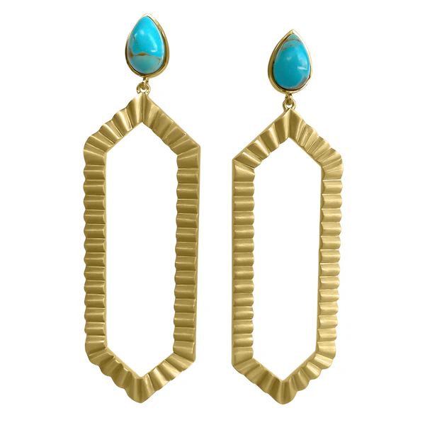 Strike Bold Statement Earrings - Turquoise | Christina Greene 