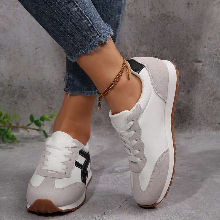 Women's Tennis Sneakers Shoes Fun Patchwork Soft Sole For Outdoor Office Work Travel Sport All Season | SHEIN