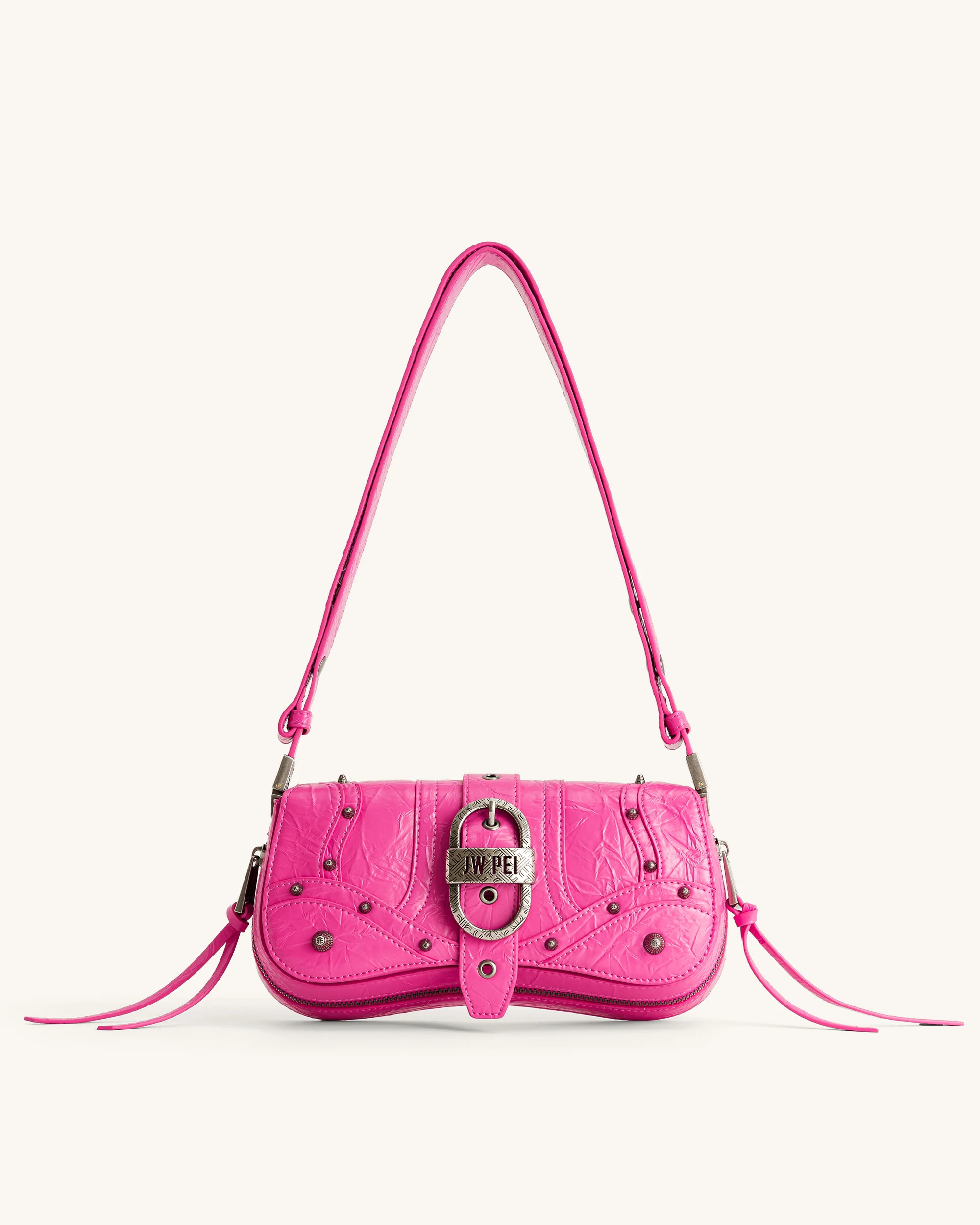 Joy Crushed Shoulder Bag - Bright Pink | JW PEI US