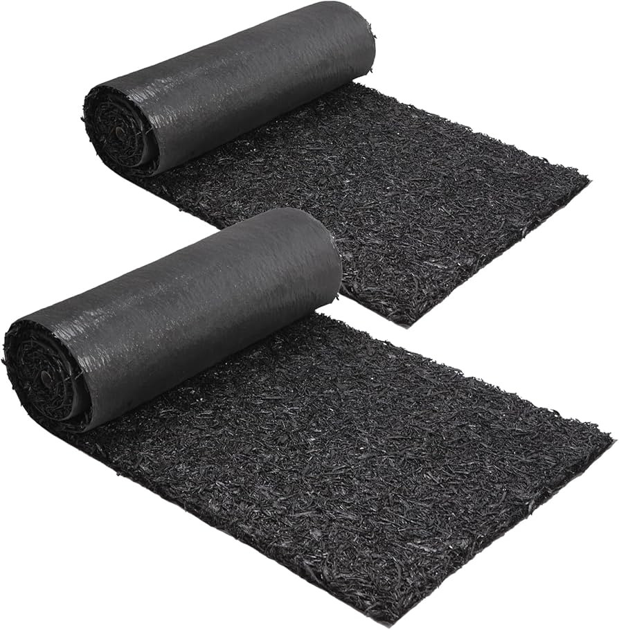 2 Pack Rubber Mulch Mat Roll for Landscaping Recycled Rubber Walkway Black Permanent Mulch Pathwa... | Amazon (US)