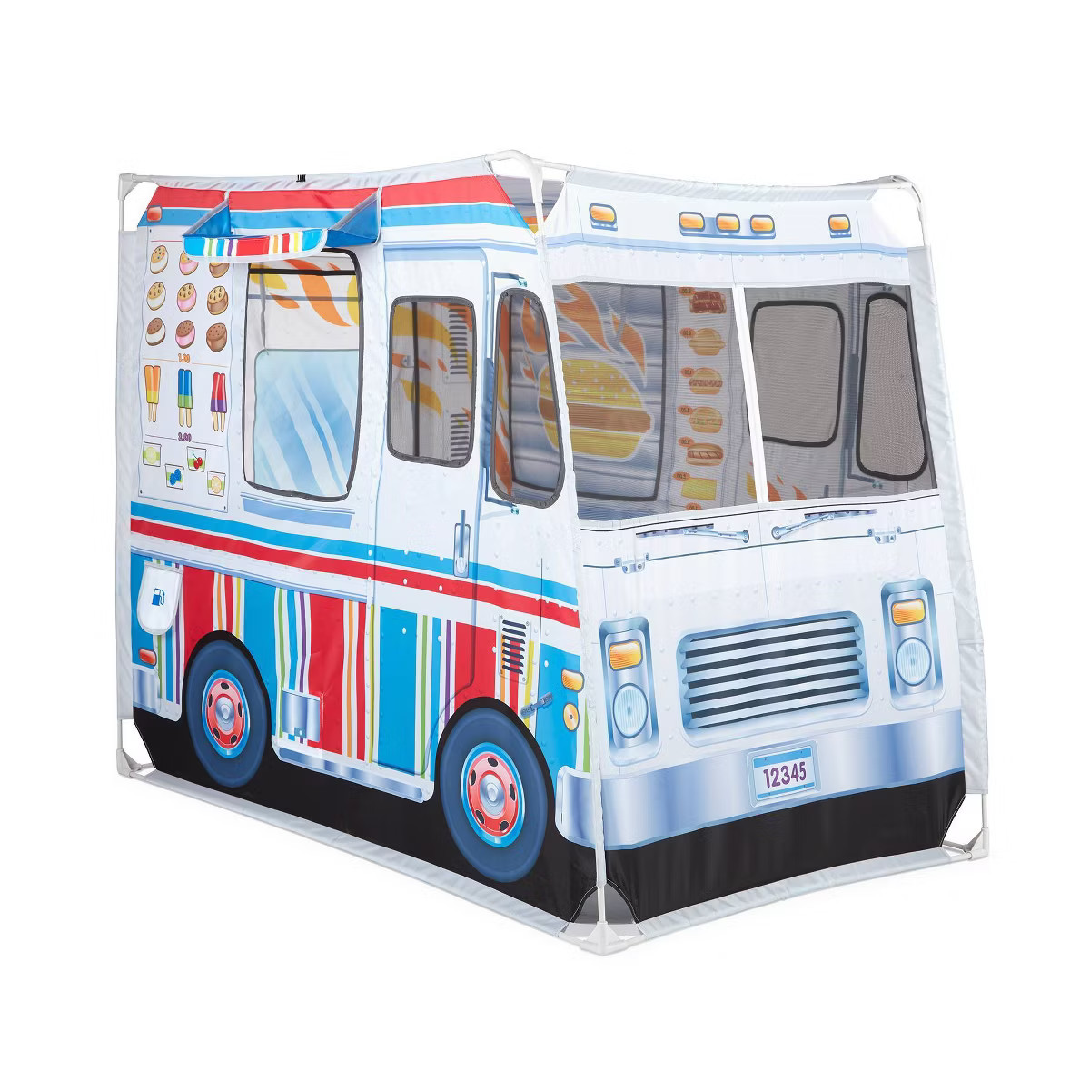 Melissa & Doug Fabric Double-Sided Food Truck Play Tent - Ice Cream And BBQ: Kids Fabric Tent, Cr... | Target