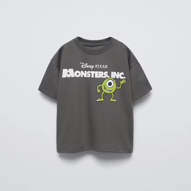 Cartoon Monster Tees Printed Black T-shirt Summer Wear Boys And Girls Fashion Casual Thin Tops Ki... | AliExpress (US)