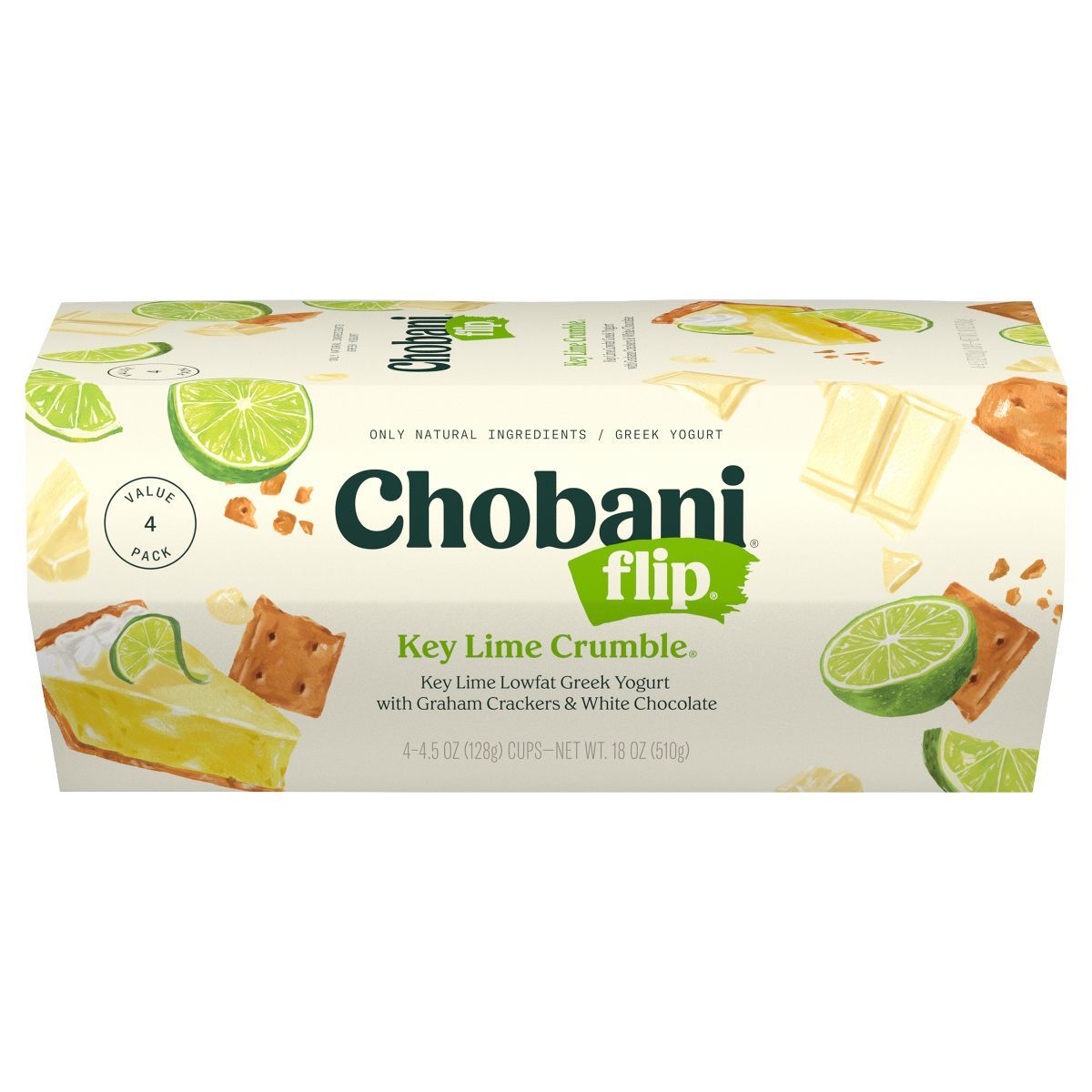 Chobani Flip Key Lime Crumble Low Fat Greek Yogurt - 4ct/4.5oz Cups | Target