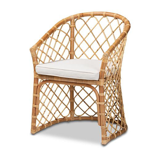 bali & pari Orchard Natural Rattan Dining Chair with Cushion | HSN