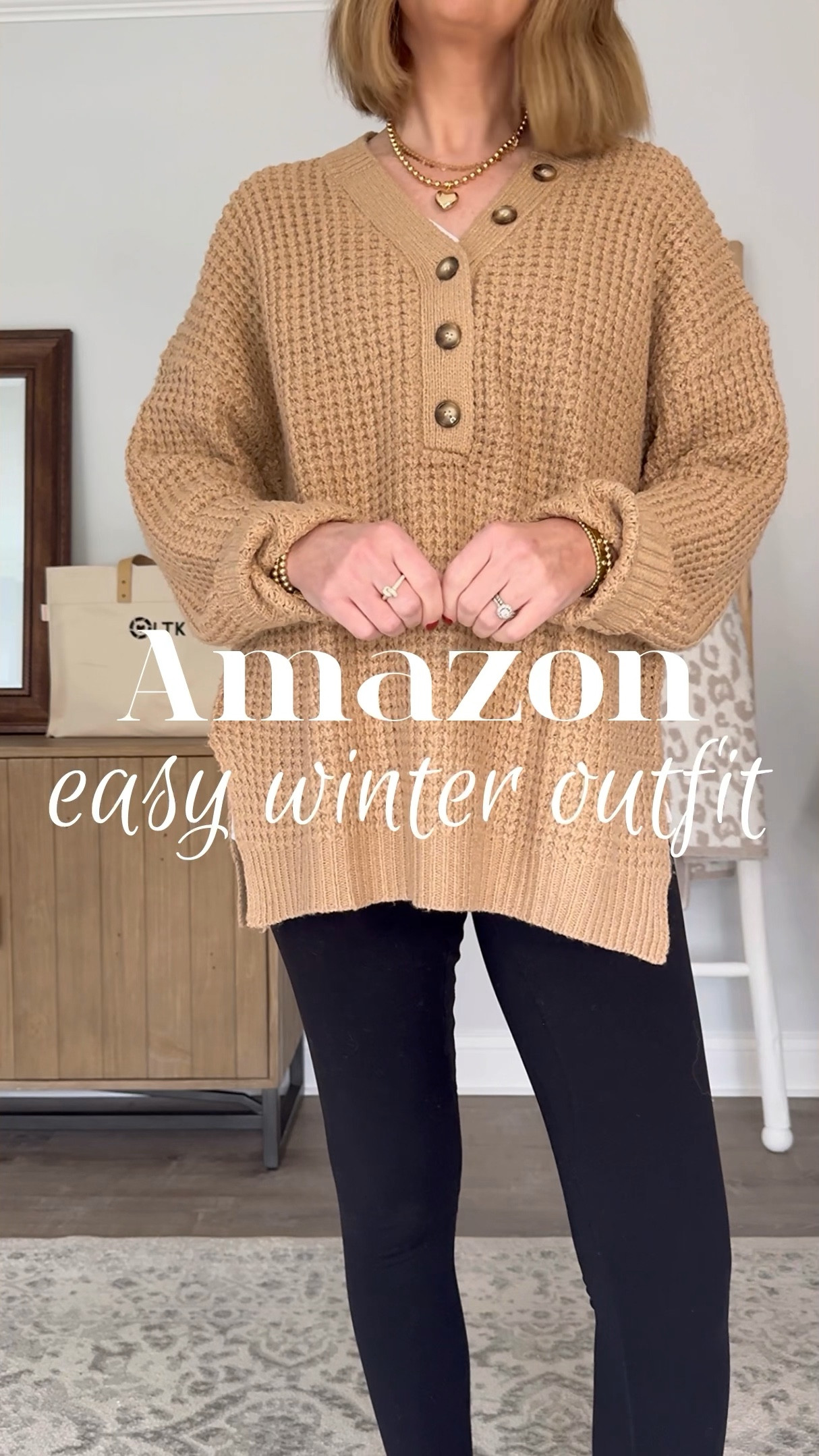 This casual winter outfit is perfect for this time of year, when no one knows what day it is or what time it is🤪 I sized up one in the sweater.

Tunic sweater, waffle knit sweater, comfy chic, elevated casual, casual mom outfit, what to wear, casual winter outfit, Nike legacy Court sneakers, easy outfit idea, shop your closet, outfit over 40, ageless style

#LTKWatchNow #LTKSaleAlert #LTKOver40