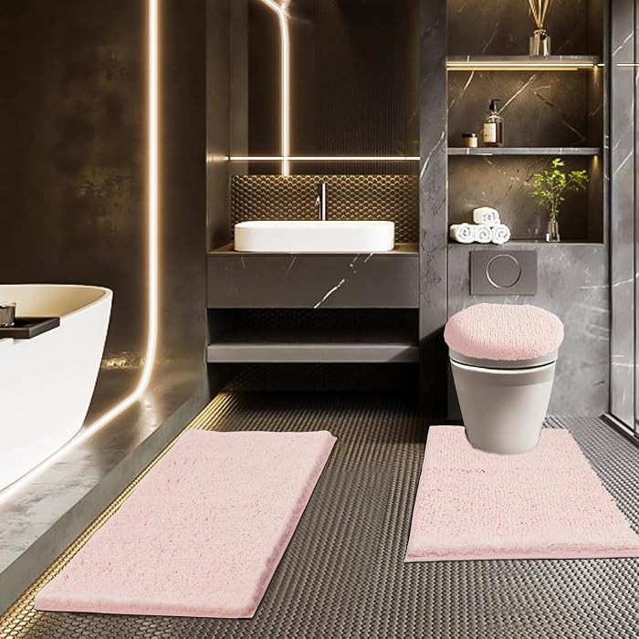 Bathroom Rugs Sets 3 Piece with Toilet Seat Cover 17.5"x 15" | Amazon (US)