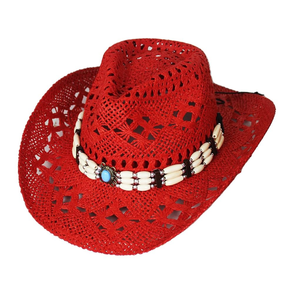 Wildarms Western Cowboy Hat for Women Men Wide Brim Woven Straw Cowboy Hat for Men Cowgirl Sun Be... | Amazon (US)