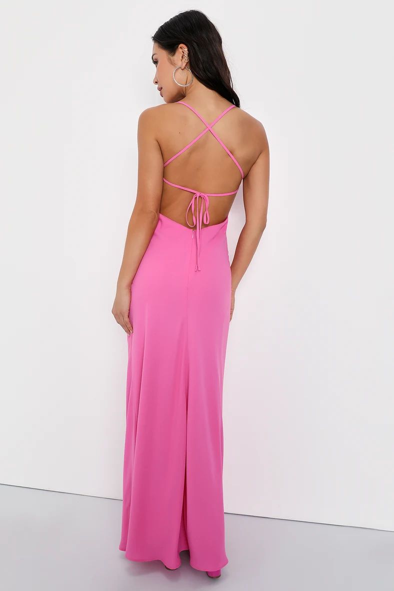 Mesmerizing Allure Pink Sleeveless Lace-Up Maxi Dress | Lulus (US)
