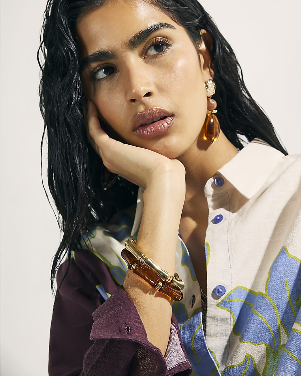 Gold And Tortoise Shell Stretch Bracelet Pack | River Island UK & IE