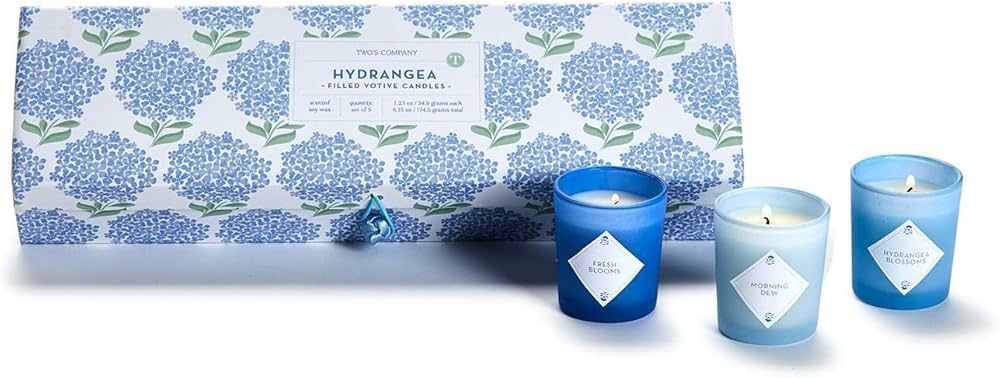 Two's Company Hydrangea Set of 5 Votive Candles in Gift Box in 3 Scents | Amazon (US)