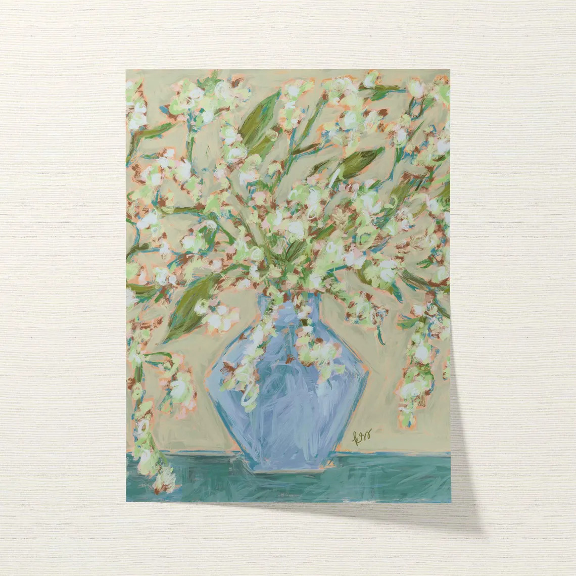 Botanical Fine Art Print | Green & Blue Flowers in Vase | Modern Southern | Rainey Studio - Etsy | Etsy (US)