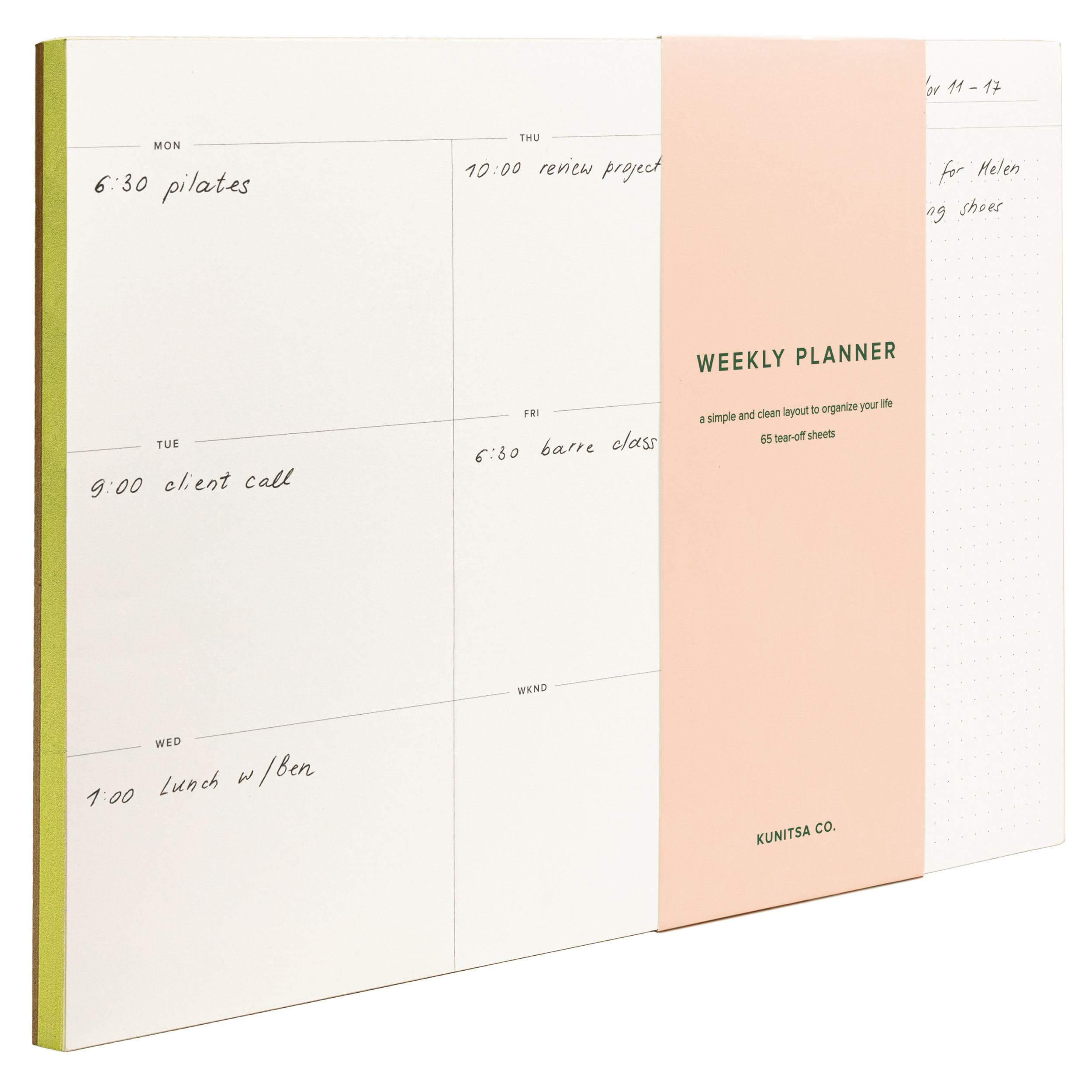 Daily and Weekly To-Do List Notepad – Desk Pad for Work and Study, Lime, 11.7x8.3 Inches | Amazon (US)
