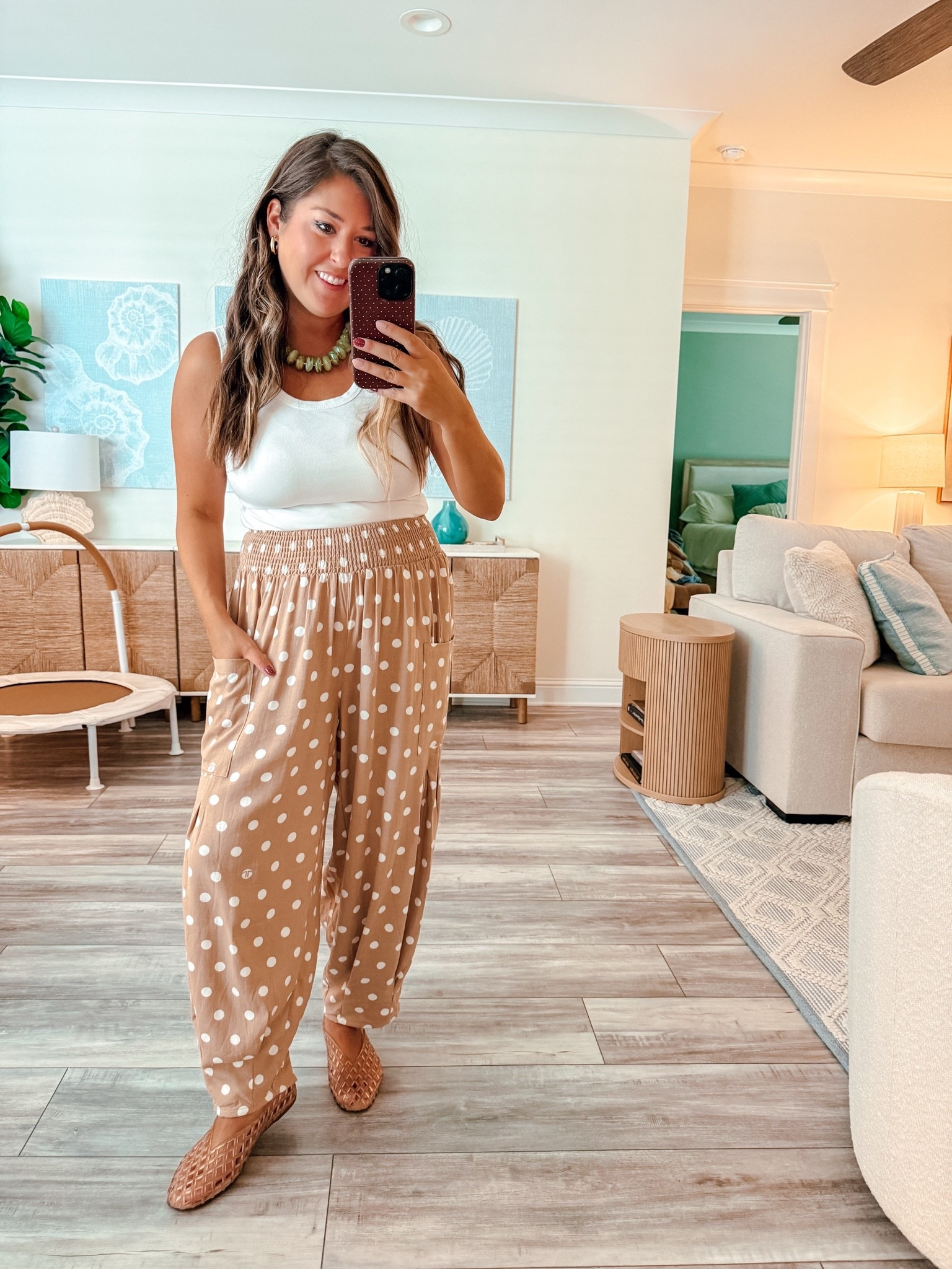 Comfy outfit, polka dot pants, mom outfit 

Wearing medium

#LTKootd