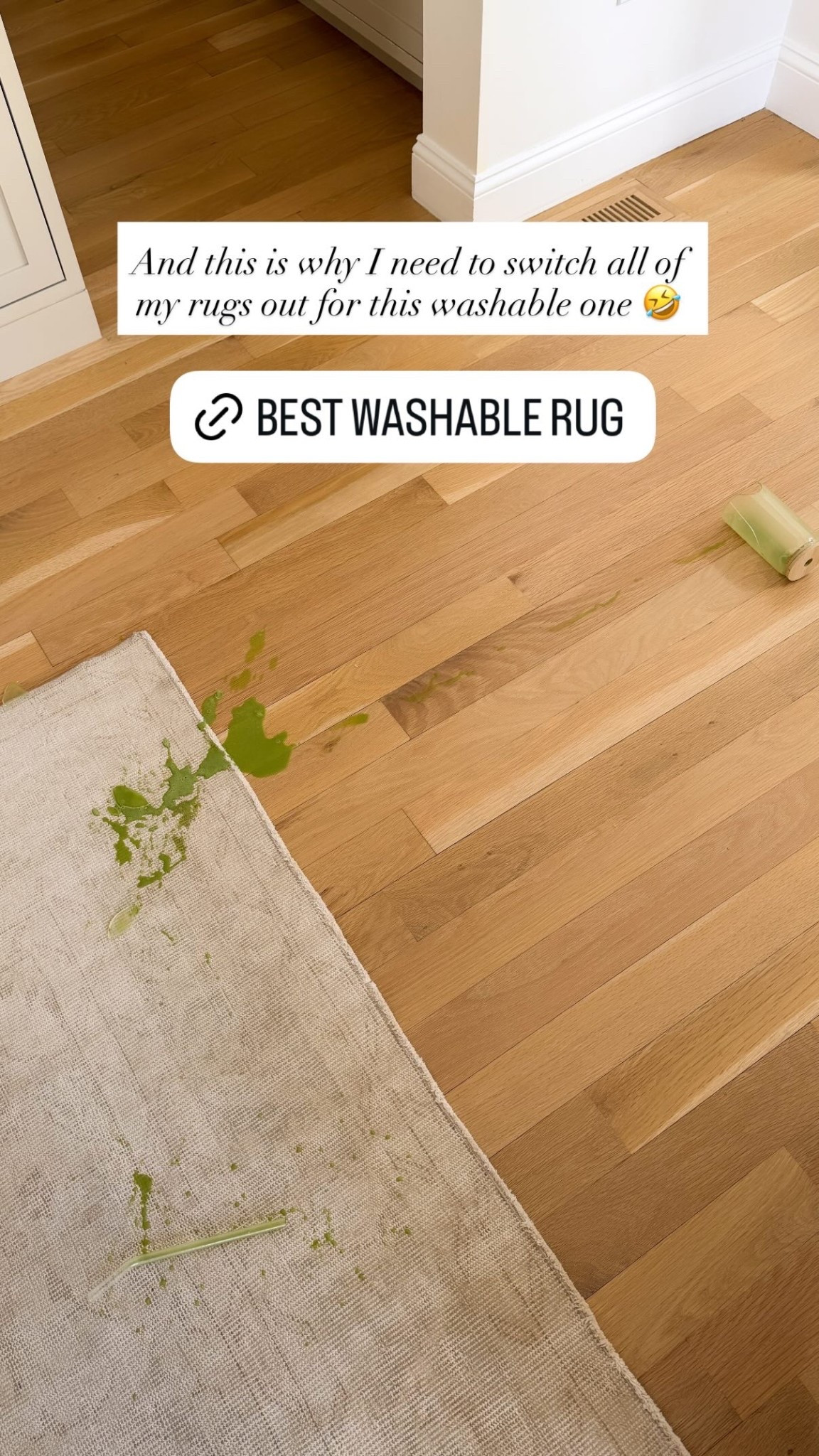 And this is why I need to switch all of my rugs out for this washable one 🤣 use code KAT15 to get 15% off. Great rug for pets, kids, winter. Kitchen runner, dining room decor. 

#LTKHome #LTKSaleAlert #LTKSeasonal