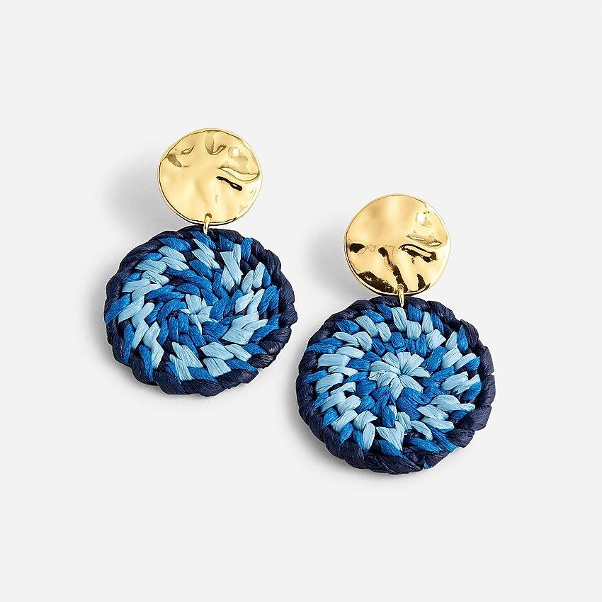 Metal-and-raffia disc earringsItem BI323 
 
 
 
 
 There are no reviews for this product.Be the f... | J.Crew US
