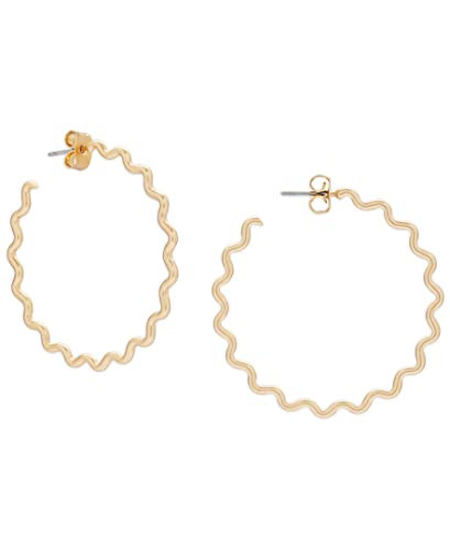 Lucky Brand Zig Zag Hoop, Gold, One Size | Amazon (US)