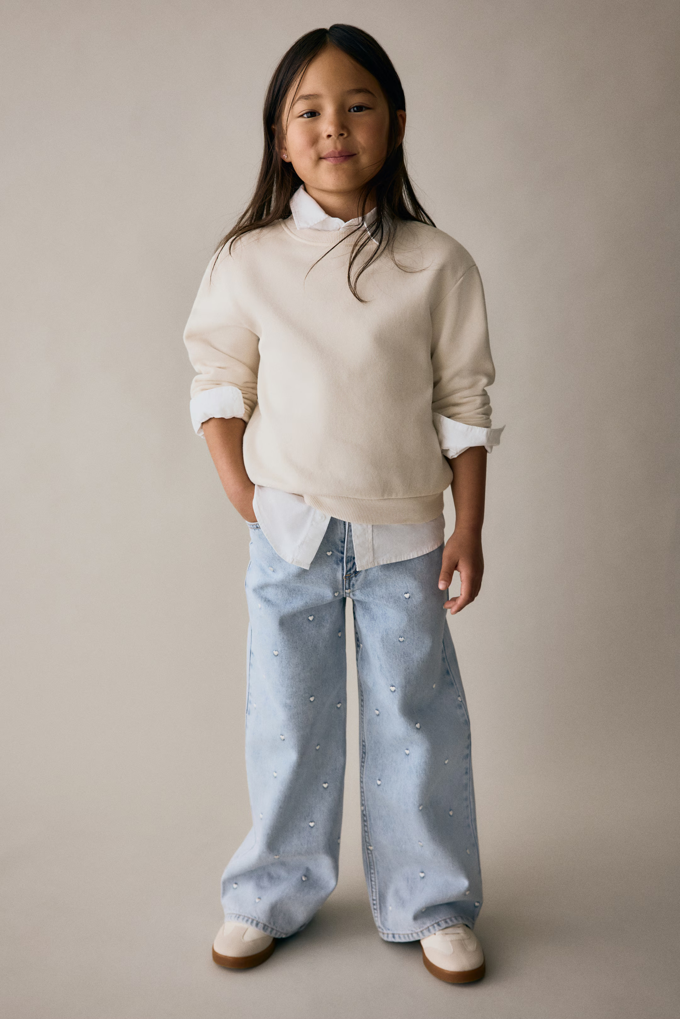 Motif-detail Wide Leg Jeans | H&M (UK, MY, IN, SG, PH, TW, HK)