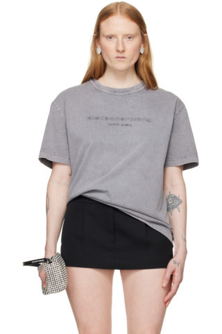 Alexander Wang - Gray Embossed T-Shirt | SSENSE