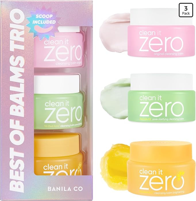 BANILA CO Clean it Zero Best of Balms Trio | Original & Brightening & Pore Clarifying for All Ski... | Amazon (US)