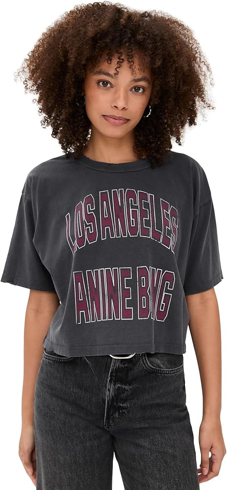 ANINE BING Women's Johnny Cropped Tee | Amazon (US)