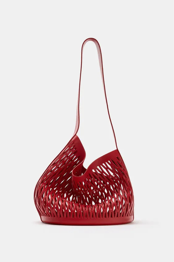 OPENWORK LEATHER SHOULDER BAG | Zara UK