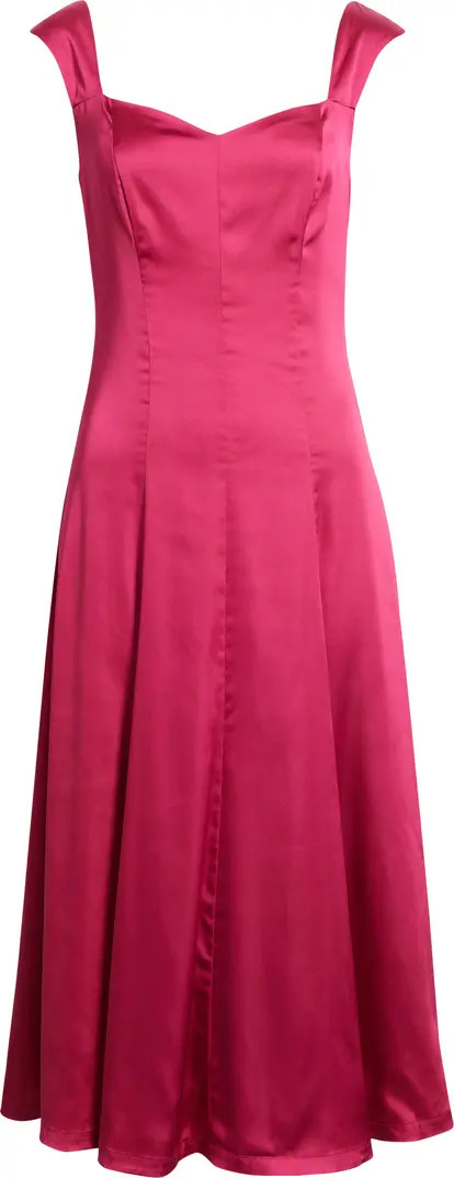 Cap Sleeve Satin Midi Dress | Nordstrom