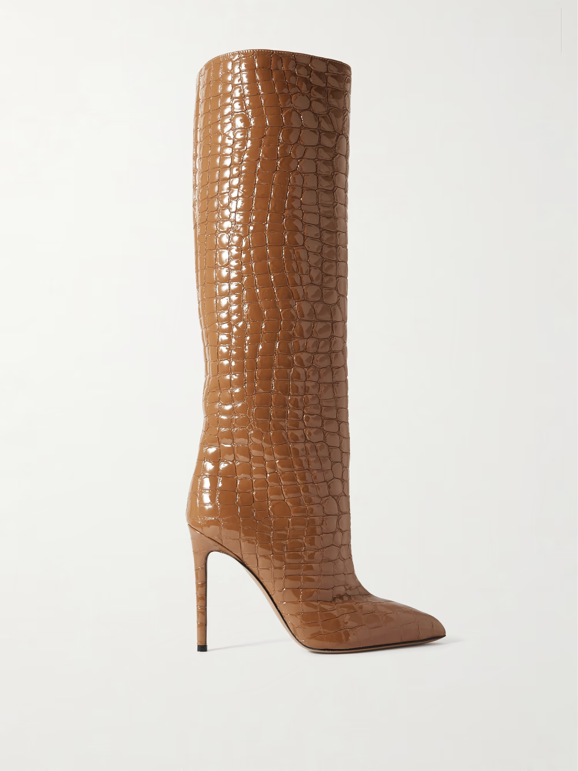 Croc-effect leather knee boots | NET-A-PORTER APAC