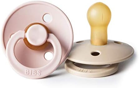 BIBS BPA-Free Natural Rubber Baby Pacifier | Made in Denmark (Blush/Vanilla, 0-6 Months) 2-Pack | Amazon (US)
