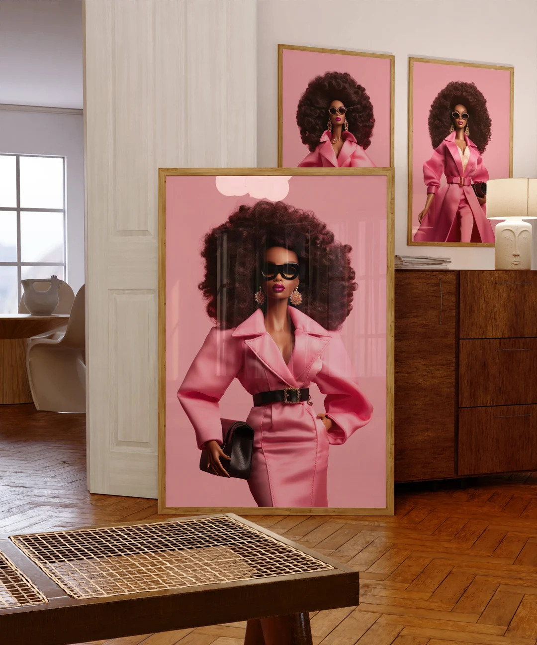 Afro Doll Art Print, Retro Doll Poster, Black Barb Poster, Wall Art Set of 3, Afro Girl Poster, Y... | Etsy (US)