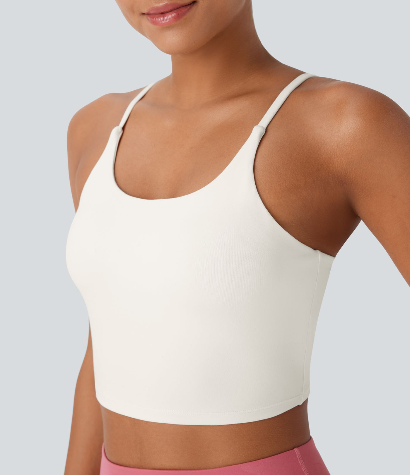 Basic Padded Workout Cropped Low Support Tank Top A-D Cups | HALARA