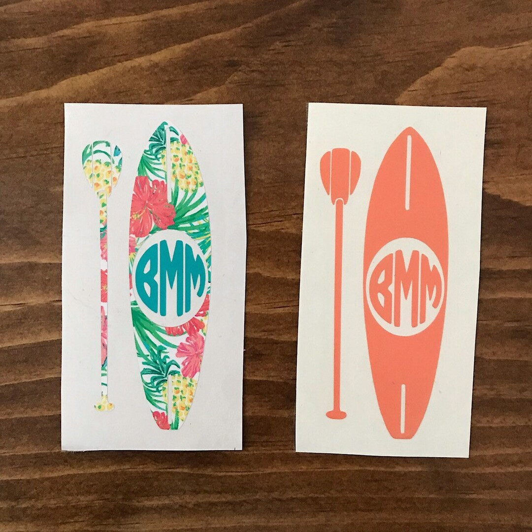 Paddle Board Monogram Car Decal Sticker, Stand up Paddle Board Decal, Sup Decal - Etsy | Etsy (US)