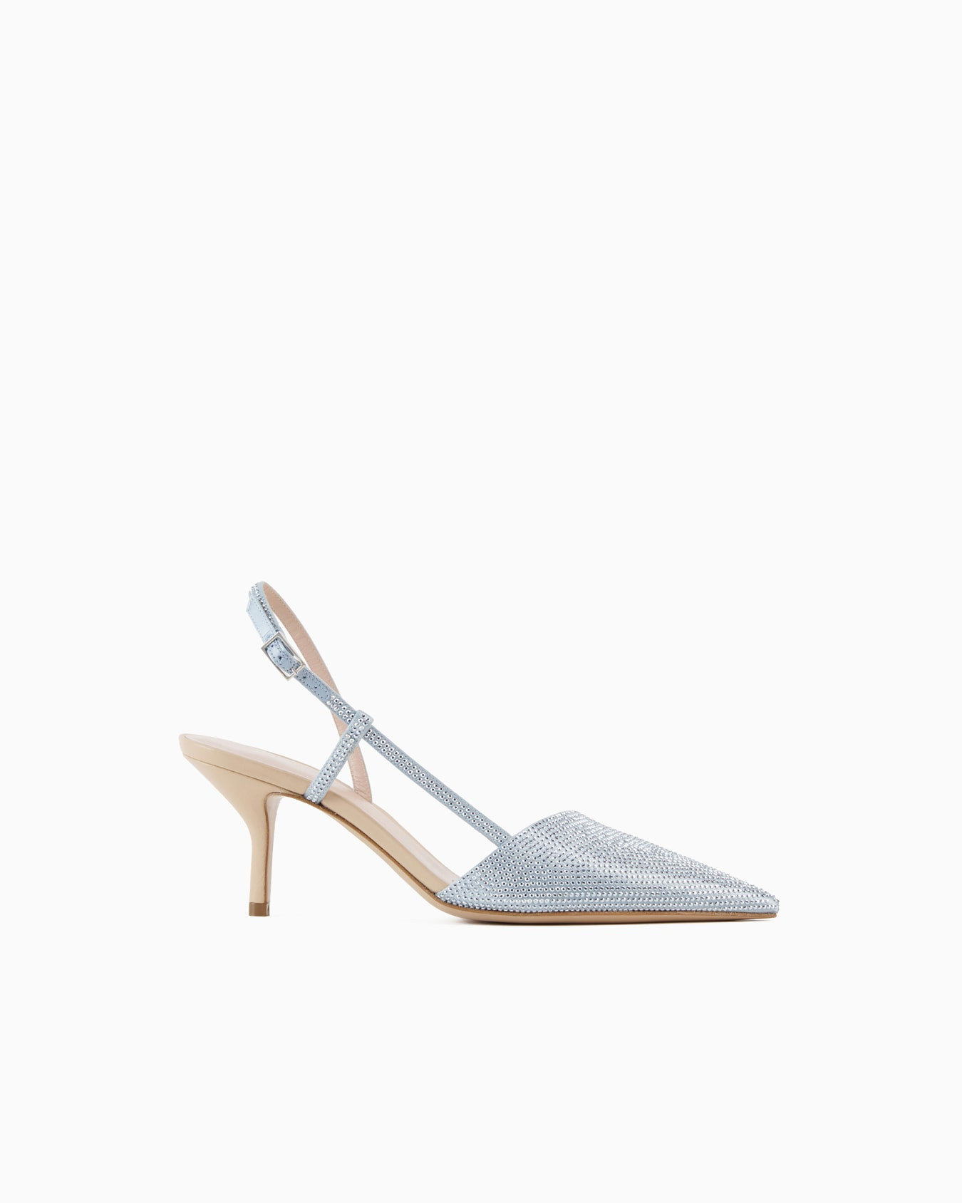 Satin and rhinestone slingbacks | Armani US