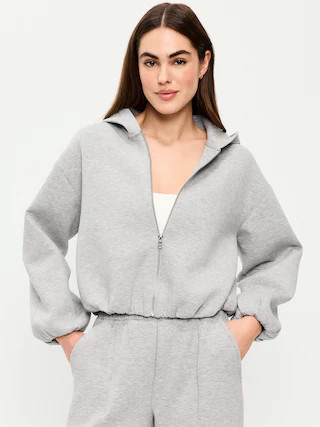 Bounce Fleece Bubble-Hem Hoodie | Old Navy (US)