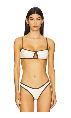 DEVON WINDSOR Anya Bikini Top in Cream Sequin from Revolve.com | Revolve Clothing (Global)