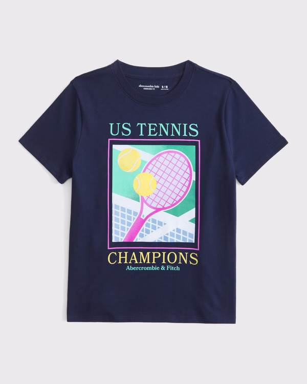 girls oversized graphic logo tee | girls | Abercrombie.com | Abercrombie & Fitch (US)