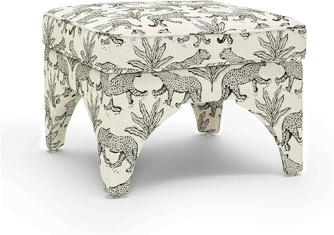 Tov Furniture Raji Jacquard Ottoman (Taupe Leopard) | Amazon (US)