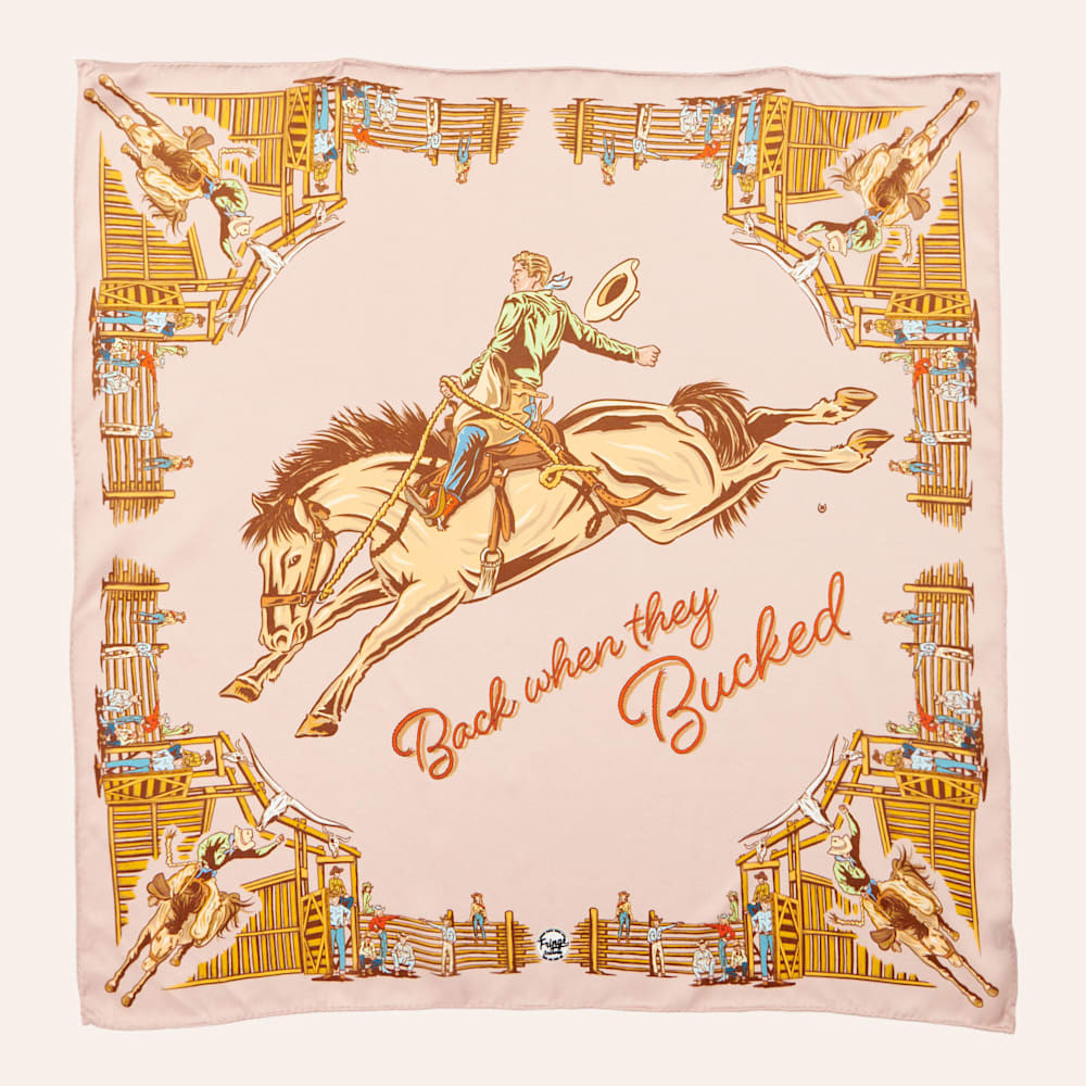 Fringe Scarves Tan Back When They Bucked Shorty Silk Scarf | Cavender's
